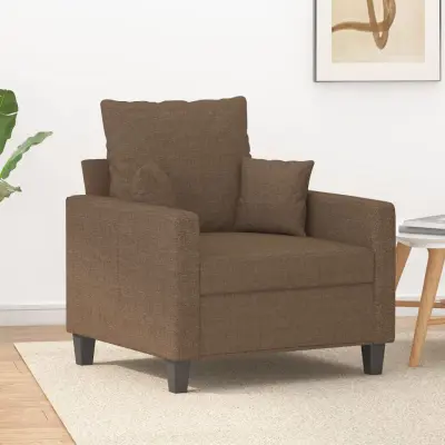 The Living Store Fotelj rjav 60 cm blago - Fotelj