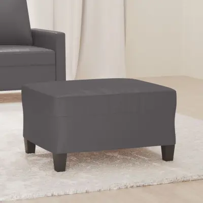 The Living Store Stolček za noge siv 70x55x41 cm umetno usnje - Stolček Za Noge