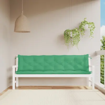 The Living Store Blazina za vrtno klop 2 kosa zelena 200x50x7cm oxford tkanina - Blazina Za Vrtno Klop