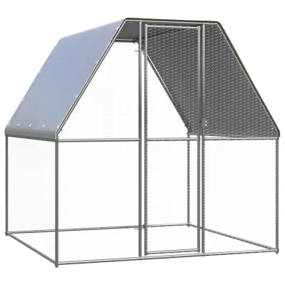 The Living Store Kokošnjak srebrn in siv 2x2x2 m pocinkano jeklo - Kokošnjak