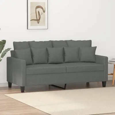 The Living Store Dvosed temno siv 140 cm blago - Kavč Dvosed