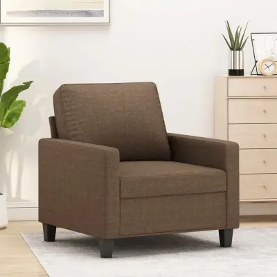 The Living Store Fotelj rjav 60 cm blago - Fotelj