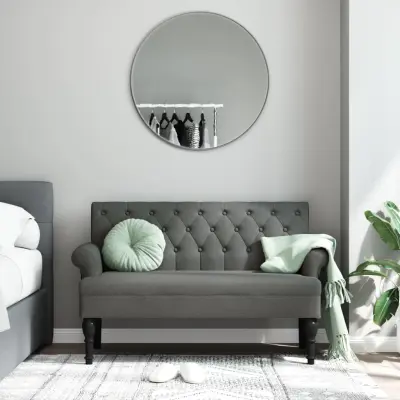The Living Store Klop z naslonom temno siva 120x62x75,5 cm blago - Klop
