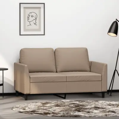The Living Store Dvosed kapučino barve 120 cm umetno usnje - Kavč Dvosed