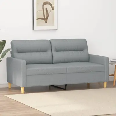 The Living Store Dvosed svetlo siv 140 cm blago - Kavč Dvosed