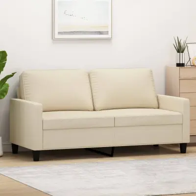 The Living Store Kavč dvosed krem 140 cm blago - Kavč Dvosed