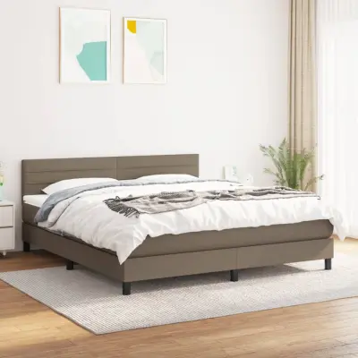 The Living Store Box spring postelja z vzmetnico taupe 180x200 cm blago - Box Spring Postelja