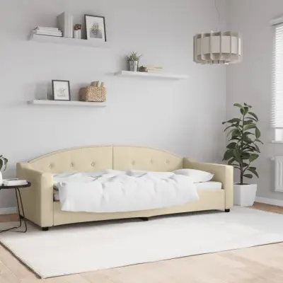 The Living Store Raztegljiva postelja krem 80x200 cm blago - Raztegljiv Kavč