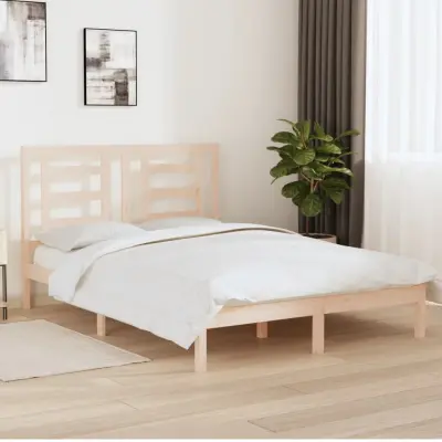 The Living Store Posteljni okvir iz trdne borovine 150x200 cm - Posteljni Okvir