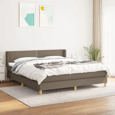 The Living Store Box spring postelja z vzmetnico taupe 160x200 cm blago - Box Spring Postelja