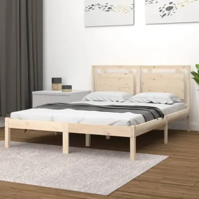 The Living Store Posteljni okvir trden les 150x200 cm - Posteljni Okvir