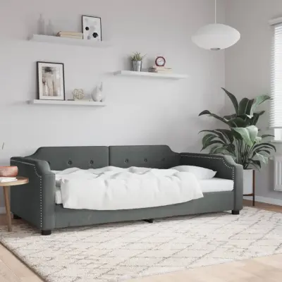 The Living Store Raztegljiva postelja temno siva 90x200 cm blago - Raztegljiv Kavč