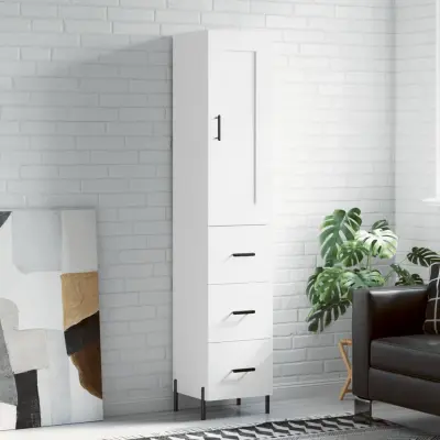 The Living Store Visoka omara bela 34,5x34x180 cm inženirski les - Visoka Omarica