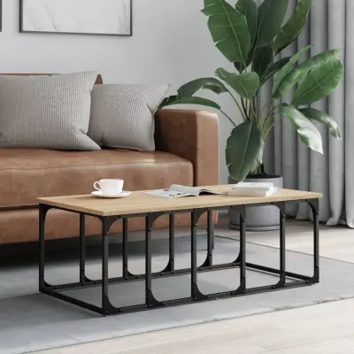 The Living Store Klubska mizica sonoma hrast 100x50x35,5 cm inženirski les - Klubska Mizica
