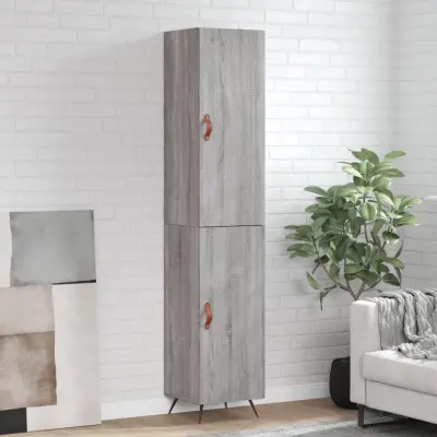 The Living Store Visoka omara siva sonoma 34,5x34x180 cm inženirski les - Visoka Omarica