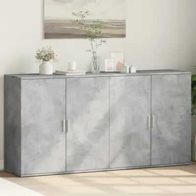 The Living Store Komoda 2 kosa betonsko siva 79x38x80 cm inženirski les - Komoda