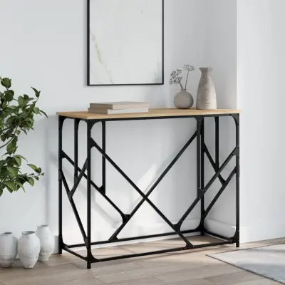 The Living Store Konzolna mizica sonoma hrast 100x40x80 cm inženirski les - Konzolna Mizica