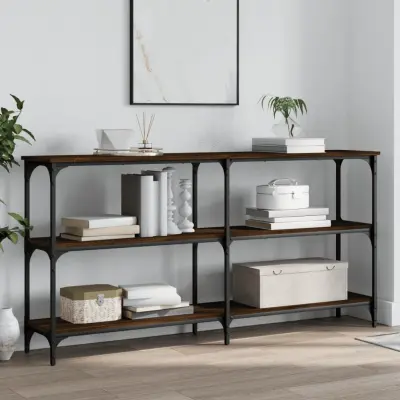 The Living Store Konzolna mizica rjav hrast 150x29x75 cm inženirski les - Konzolna Mizica