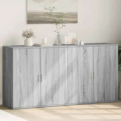 The Living Store Komoda 2 kosa siva sonoma 79x38x80 cm inženirski les - Komoda
