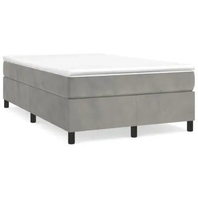The Living Store Box spring postelja z vzmetnico svetlo siv 120x190 cm žamet - Box Spring Postelja