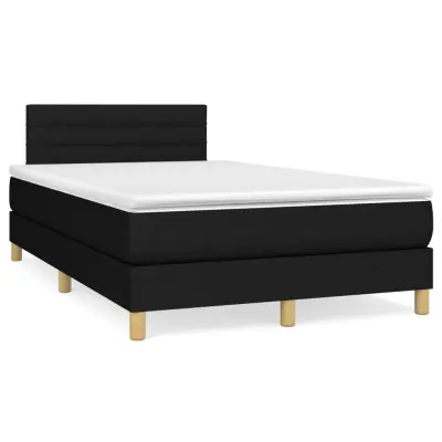 The Living Store Box spring postelja z vzmetnico črna 120x190 cm blago - Box Spring Postelja