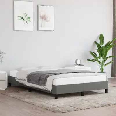 The Living Store Posteljni okvir temno siv 120x190 cm tkanina - Posteljni Okvir