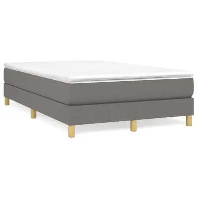 The Living Store Box spring postelja z vzmetnico temno siva 120x190 cm blago - Box Spring Postelja