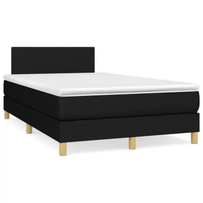 The Living Store Box spring postelja z vzmetnico črna 120x190 cm blago - Box Spring Postelja