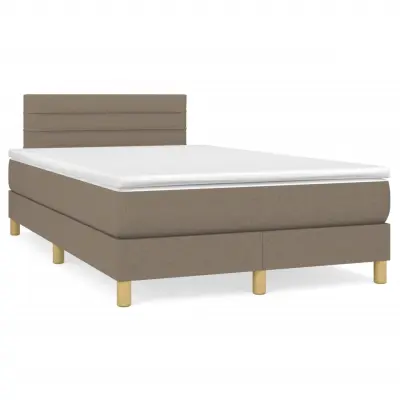 The Living Store Box spring postelja z vzmetnico taupe 120x190 cm blago - Box Spring Postelja