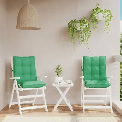 The Living Store Blazina za stol 2 kosa zelena oxford tkanina - Blazina Za Stol Z Nizkim Naslonjalom