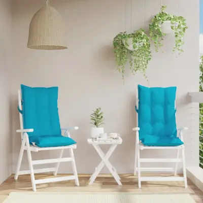 The Living Store Blazine za stole 2 kosa turkizna oxford tkanina - Blazina Za Stol Z Visokim Naslonjalom