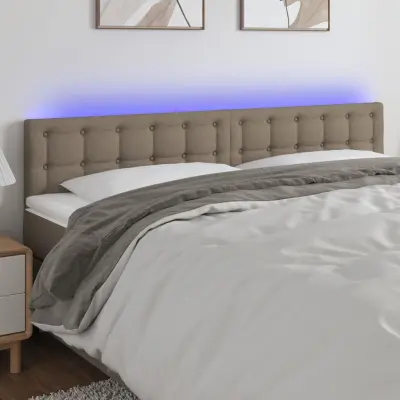 The Living Store LED posteljno vzglavje taupe 160x5x78/88 cm blago - LED Vzglavje