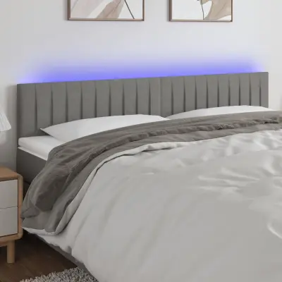 The Living Store LED posteljno vzglavje temno sivo 160x5x78/88 cm blago - LED Vzglavje