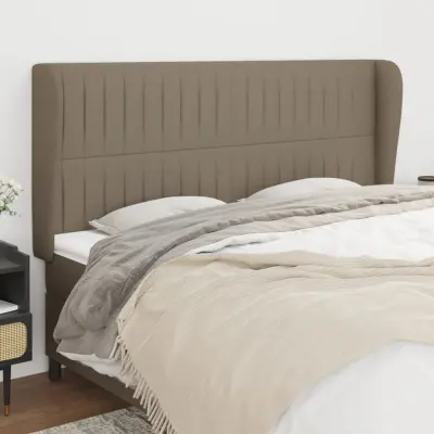 The Living Store Vzglavje z ušesi taupe 203x23x118/128 cm blago - Vzglavje