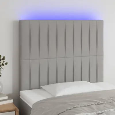 The Living Store LED posteljno vzglavje svetlo sivo 80x5x118/128 cm blago - LED Vzglavje