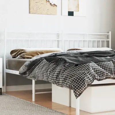 The Living Store Kovinsko vzglavje belo 200 cm - Vzglavje