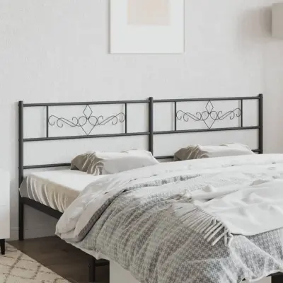 The Living Store Kovinsko posteljno vzglavje črno 193 cm - Vzglavje