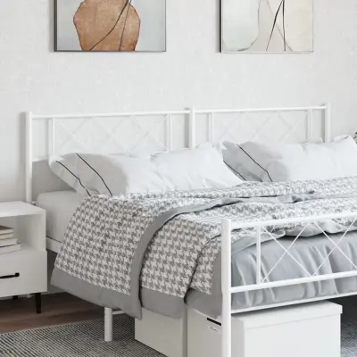 The Living Store Kovinsko vzglavje belo 160 cm - Vzglavje