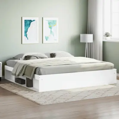 The Living Store Posteljni okvir bel 200x200 cm - Posteljni Okvir