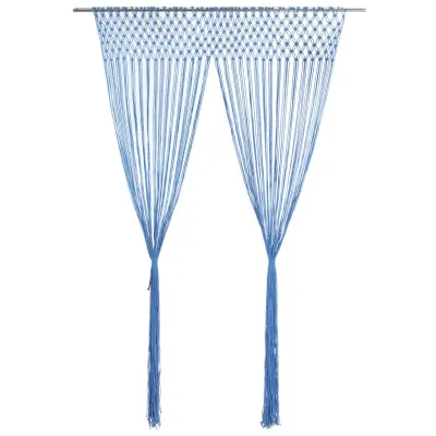 The Living Store Zavesa makrame modra 140x240 cm bombaž - Zavesa
