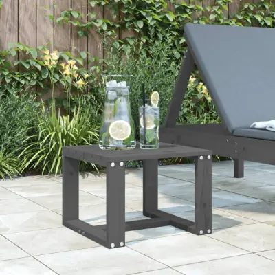 The Living Store Vrtna stranska mizica siva 40x38x28,5 cm trdna borovina - Vrtna Stranska Mizica