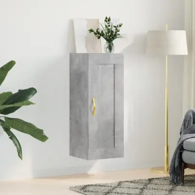 The Living Store Stenska omarica betonsko siva 34,5x34x90 cm inženirski les - Stenska Omarica