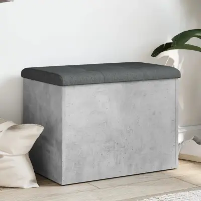 The Living Store Klop za shranjevanje betonska siva 62x42x45 cm inženirski les - Klop Za Shranjevanje