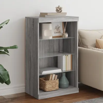 The Living Store Komoda z LED lučkami siva sonoma 60,5x37x100 cm - Komoda