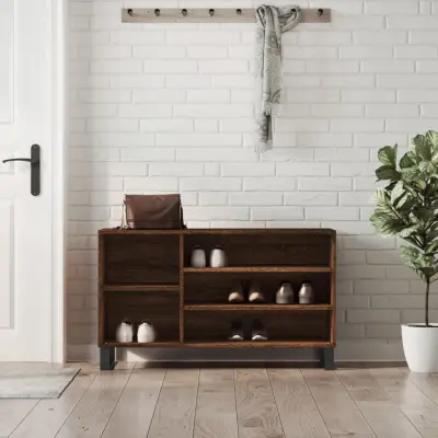 The Living Store Omarica za čevlje rjav hrast 102x36x60 cm inženirski les - Omarica Za Čevlje