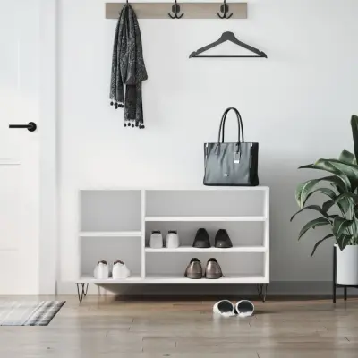 The Living Store Omarica za čevlje bela 102x36x60 cm inženirski les - Omarica Za Čevlje