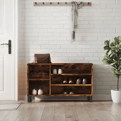 The Living Store Omarica za čevlje dimljeni hrast 102x36x60 cm inženirski les - Omarica Za Čevlje