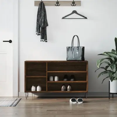 The Living Store Omarica za čevlje rjav hrast 102x36x60 cm inženirski les - Omarica Za Čevlje