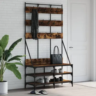 The Living Store Regal za oblačila s prostorom za čevlje dim. hrast 100x40x184cm - Regal Za Oblačila