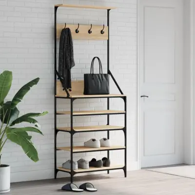 The Living Store Regal za oblačila s prostorom za čevlje son. hrast 70x34x184 cm - Regal Za Oblačila